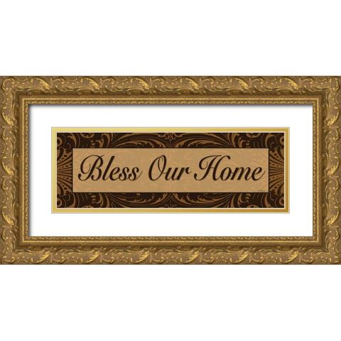 Bless Our Home Gold Ornate Wood Framed Art Print with Double Matting by Williams, Todd