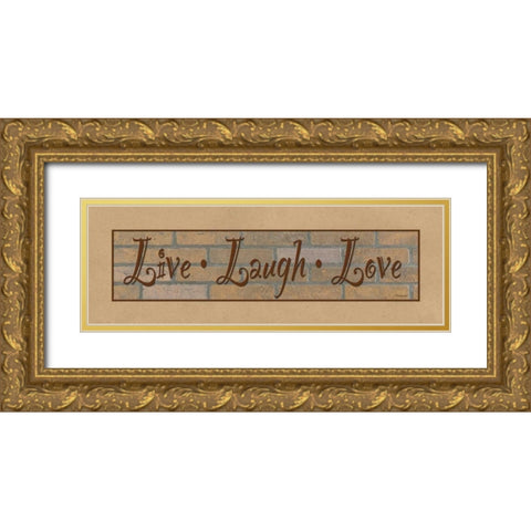 Live Laugh Love Gold Ornate Wood Framed Art Print with Double Matting by Williams, Todd