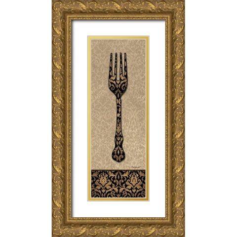 Salad Fork Gold Ornate Wood Framed Art Print with Double Matting by Williams, Todd