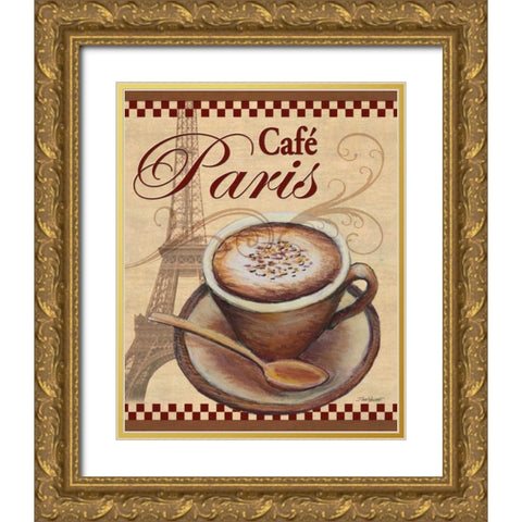 Paris Cafe Gold Ornate Wood Framed Art Print with Double Matting by Williams, Todd