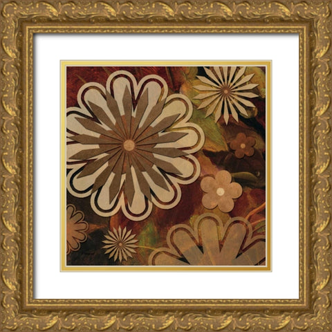 Floral Abstract I Gold Ornate Wood Framed Art Print with Double Matting by Williams, Todd