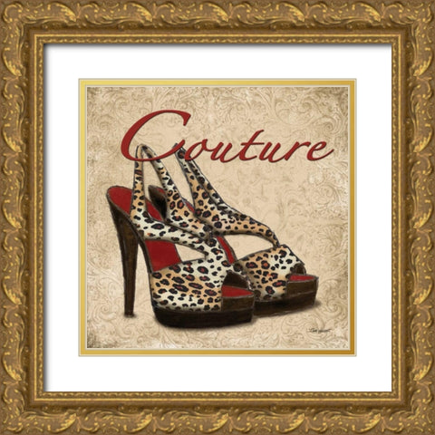 Couture Shoes Gold Ornate Wood Framed Art Print with Double Matting by Williams, Todd