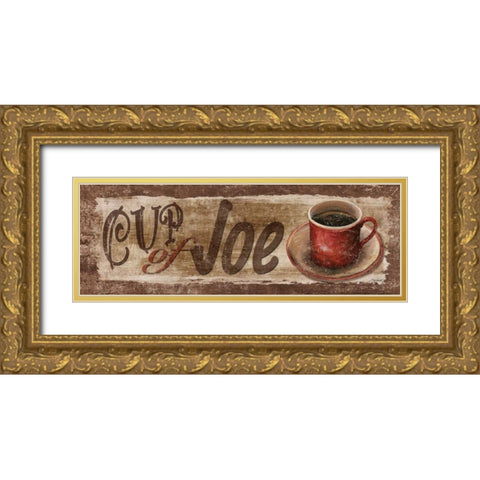Cup of Joe Gold Ornate Wood Framed Art Print with Double Matting by Williams, Todd
