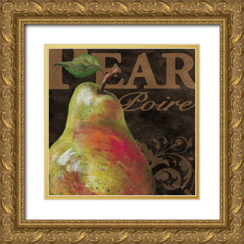 French Fruit Pear Gold Ornate Wood Framed Art Print with Double Matting by Williams, Todd