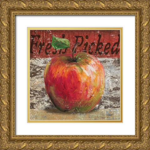 Fresh Picked Apple Gold Ornate Wood Framed Art Print with Double Matting by Williams, Todd