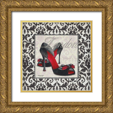 Classy Shoes Sq III Gold Ornate Wood Framed Art Print with Double Matting by Williams, Todd