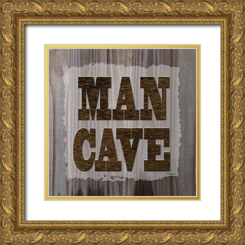 ManCave Wood Sq Gold Ornate Wood Framed Art Print with Double Matting by Williams, Todd
