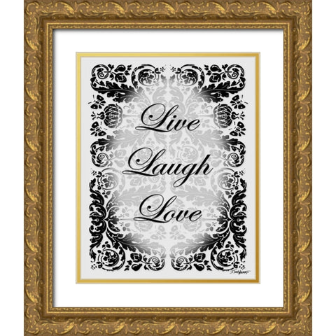 Live Laugh Love Gold Ornate Wood Framed Art Print with Double Matting by Williams, Todd