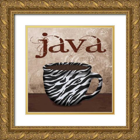 Zebra Cafe Gold Ornate Wood Framed Art Print with Double Matting by Williams, Todd