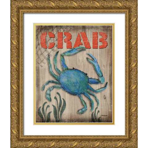Crab Gold Ornate Wood Framed Art Print with Double Matting by Williams, Todd