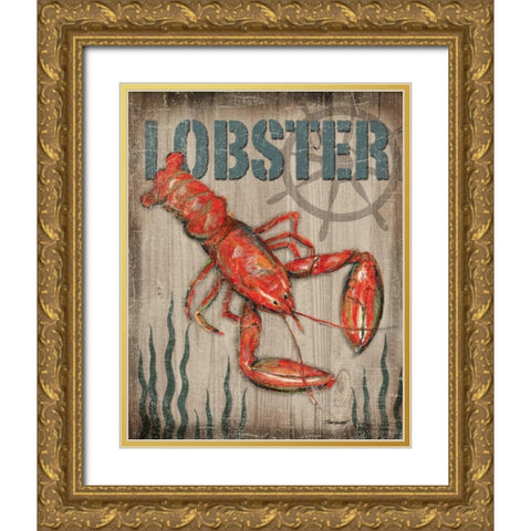 Lobster Gold Ornate Wood Framed Art Print with Double Matting by Williams, Todd