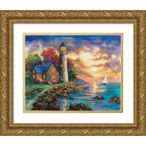 Departure Gold Ornate Wood Framed Art Print with Double Matting by Williams, Todd