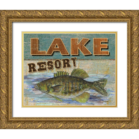 Lodge Get-a-Way Gold Ornate Wood Framed Art Print with Double Matting by Williams, Todd