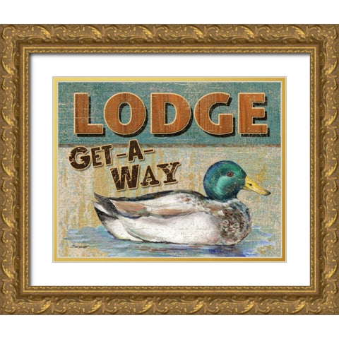 Lake Resort Gold Ornate Wood Framed Art Print with Double Matting by Williams, Todd