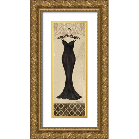 Black Fashion Dress II Gold Ornate Wood Framed Art Print with Double Matting by Williams, Todd