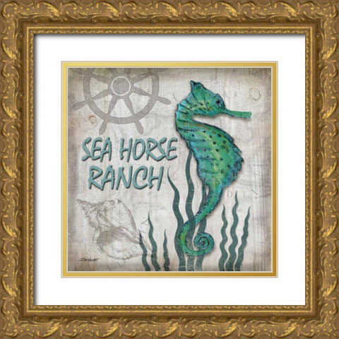 Sea Horse Ranch Gold Ornate Wood Framed Art Print with Double Matting by Williams, Todd