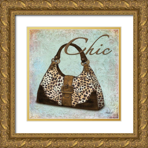 Blue Chic Purse Gold Ornate Wood Framed Art Print with Double Matting by Williams, Todd