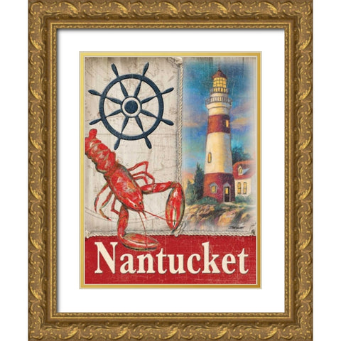 Nantucket Gold Ornate Wood Framed Art Print with Double Matting by Williams, Todd