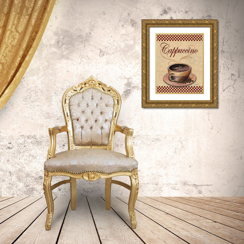 Cafe Cappuccino Gold Ornate Wood Framed Art Print with Double Matting by Williams, Todd
