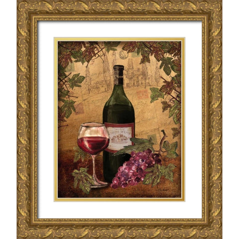 Red Wine Gold Ornate Wood Framed Art Print with Double Matting by Williams, Todd
