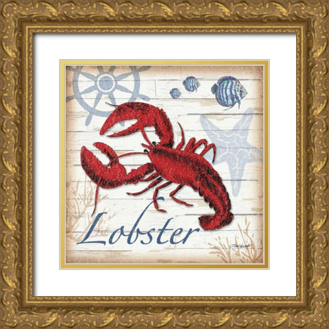 Lobster Gold Ornate Wood Framed Art Print with Double Matting by Williams, Todd