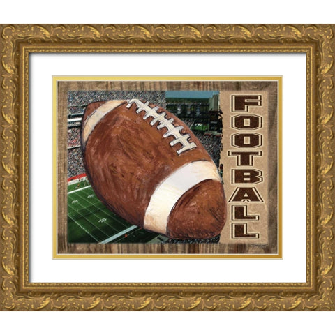Football Gold Ornate Wood Framed Art Print with Double Matting by Williams, Todd