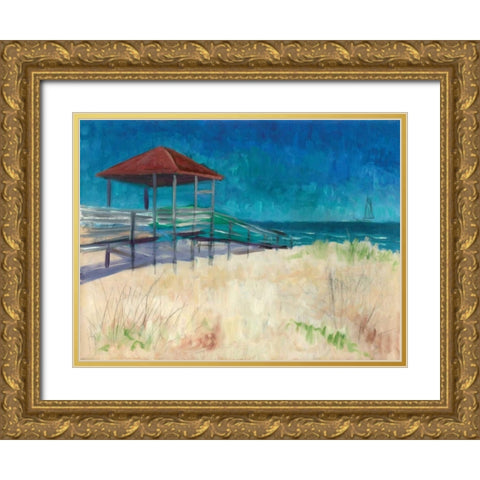 Coastal Gold Ornate Wood Framed Art Print with Double Matting by Williams, Todd