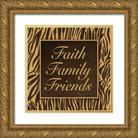 Faith - Family - Friends II Gold Ornate Wood Framed Art Print with Double Matting by Williams, Todd