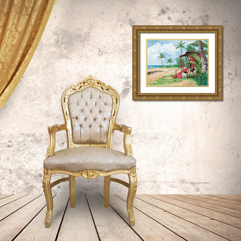 Ocean View Gold Ornate Wood Framed Art Print with Double Matting by Williams, Todd