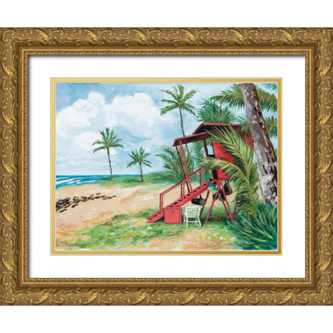 Ocean View Gold Ornate Wood Framed Art Print with Double Matting by Williams, Todd