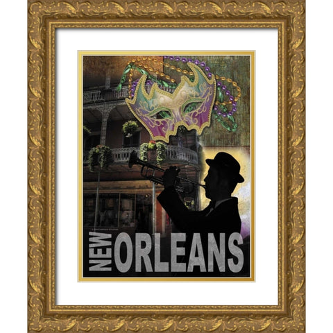 New Orleans Gold Ornate Wood Framed Art Print with Double Matting by Williams, Todd