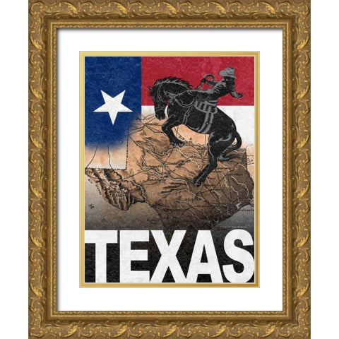 Texas Gold Ornate Wood Framed Art Print with Double Matting by Williams, Todd