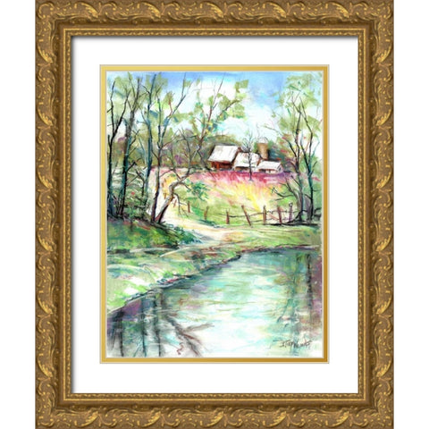 George Washington Carver Pond Gold Ornate Wood Framed Art Print with Double Matting by Williams, Todd