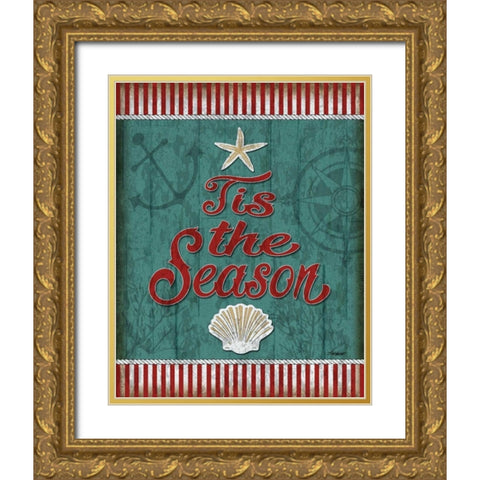 Tis the Season Gold Ornate Wood Framed Art Print with Double Matting by Williams, Todd