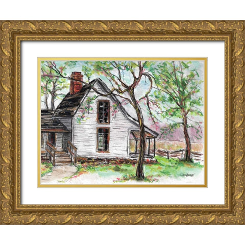 Spring Farmhouse Gold Ornate Wood Framed Art Print with Double Matting by Williams, Todd