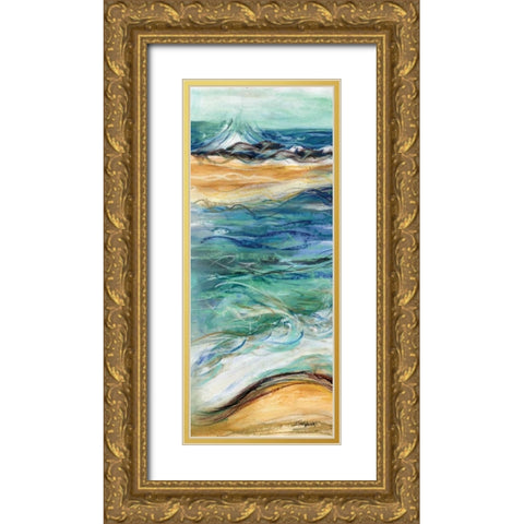 Coastal Abstract I Gold Ornate Wood Framed Art Print with Double Matting by Williams, Todd