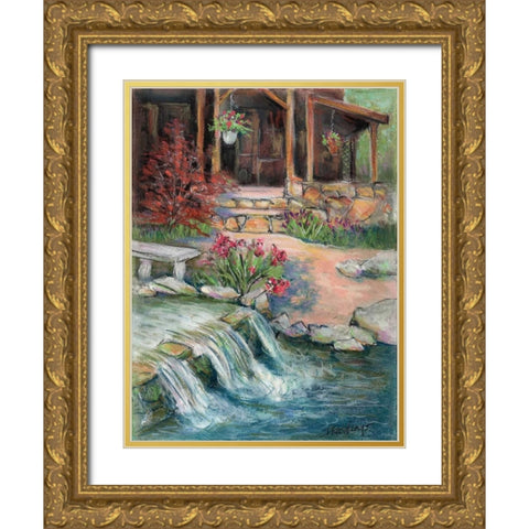 Cox Springs Garden Gold Ornate Wood Framed Art Print with Double Matting by Williams, Todd