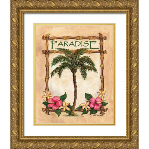 Paradise Palm Gold Ornate Wood Framed Art Print with Double Matting by Williams, Todd