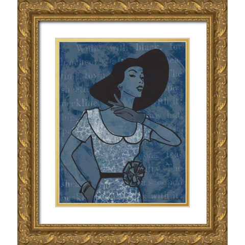 Vintage Glamour I Gold Ornate Wood Framed Art Print with Double Matting by Ven Vertloh, Lisa