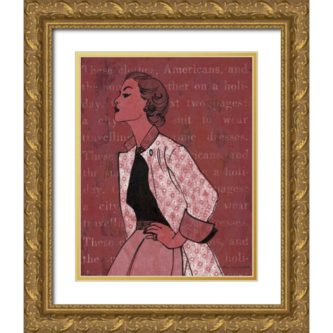 Vintage Glamour II Gold Ornate Wood Framed Art Print with Double Matting by Ven Vertloh, Lisa