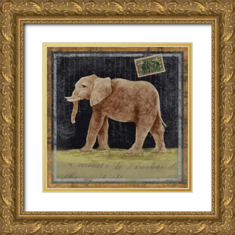 Elephant Gold Ornate Wood Framed Art Print with Double Matting by Ven Vertloh, Lisa