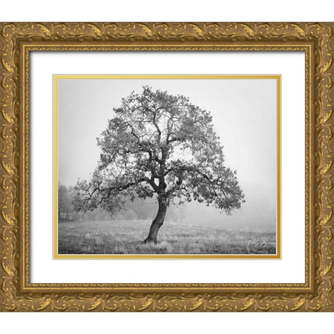 Burning Oak II Gold Ornate Wood Framed Art Print with Double Matting by Geyman, Vitaly