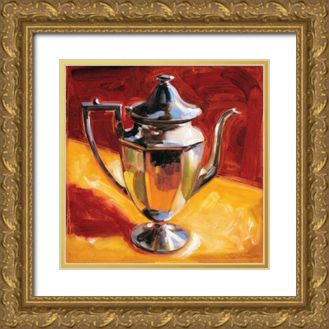 Tea Pot III Gold Ornate Wood Framed Art Print with Double Matting by Waldron, Sarah