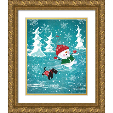 Frosty and Fab I Gold Ornate Wood Framed Art Print with Double Matting by Woo, Teresa