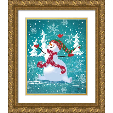 Frosty and Fab III Gold Ornate Wood Framed Art Print with Double Matting by Woo, Teresa