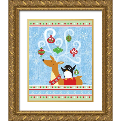 Decked out Reineer Gold Ornate Wood Framed Art Print with Double Matting by Woo, Teresa