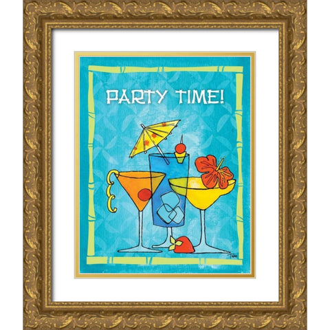 Tiki Time II Gold Ornate Wood Framed Art Print with Double Matting by Woo, Teresa