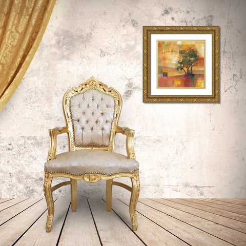 Harvest Light II Gold Ornate Wood Framed Art Print with Double Matting by Werbelow, Selina
