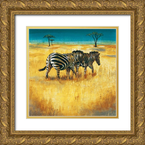 On the Plains II Gold Ornate Wood Framed Art Print with Double Matting by Werbelow, Selina
