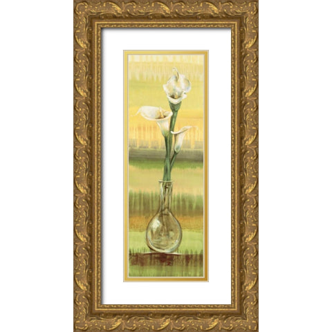 Calla Lilies Gold Ornate Wood Framed Art Print with Double Matting by Werbelow, Selina
